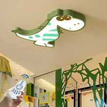 Suspension LED verte à intensité variable en forme de dinosaure, 48 cm, pour chambre d'enfant ou chambre de garçon.