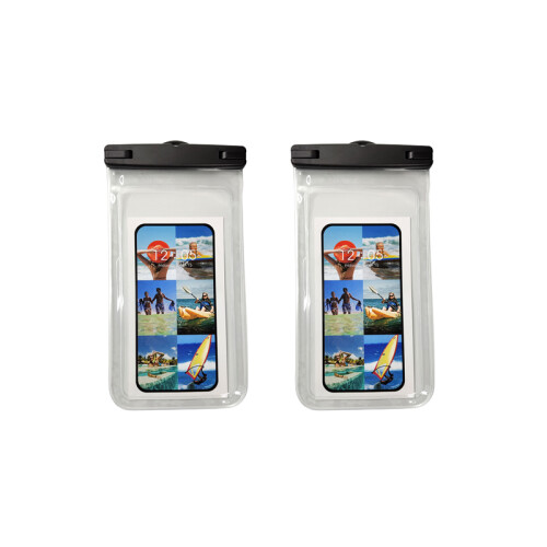 Große wasserdichte Handytasche IPX8 2er-Pack Black