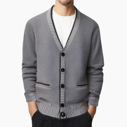 (Gray, L) Herren Winter Strickjacke - Weihnachtsgeschenk 1