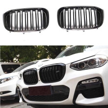 2 Doppellamellen-Kühlergrills in Hochglanzschwarz für BMW X3 G01 G08 und X4 G02