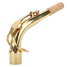 Saxophonzubehör Messing-Saxophonhals für Altsaxophon Biegerohr Musikinstrumentenzubehör Gold