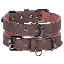 Hundehalsband aus Leder – RLBSL – Größe XL – Braun – Verstellbar – Strapazierfähig