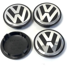 4x VW Radnabenkappen, 65-mm-Leichtmetallfelgen, Volkswagen Emblem
