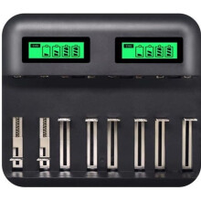 8-fach AA/AA/CD-Akkuladegerät, wiederaufladbarer Akku, multifunktionales intelligentes USB-Akkuladegerät mit LCD-Display