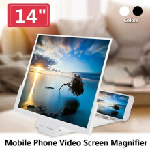 14-Zoll-Falt-Handyvergrößerungsgerät, 3D-HD-Bildschirmvergrößerung, Videoverstärker, Ständer, Weiß