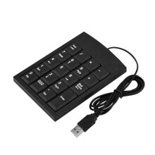 TBEST Kabelgebundener USB-Ziffernblock – 19 Tasten – Schwarz