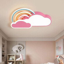 Plafonnier LED rose arc-en-ciel à intensité variable, en forme de nuage, idéal pour les enfants, le salon, la chambre ou le couloir.