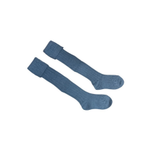 (Adult UK 6.5-7.5) Thistles Shoes High Wool Content Calve Length Kilt Hose Socks in Lovat Blue