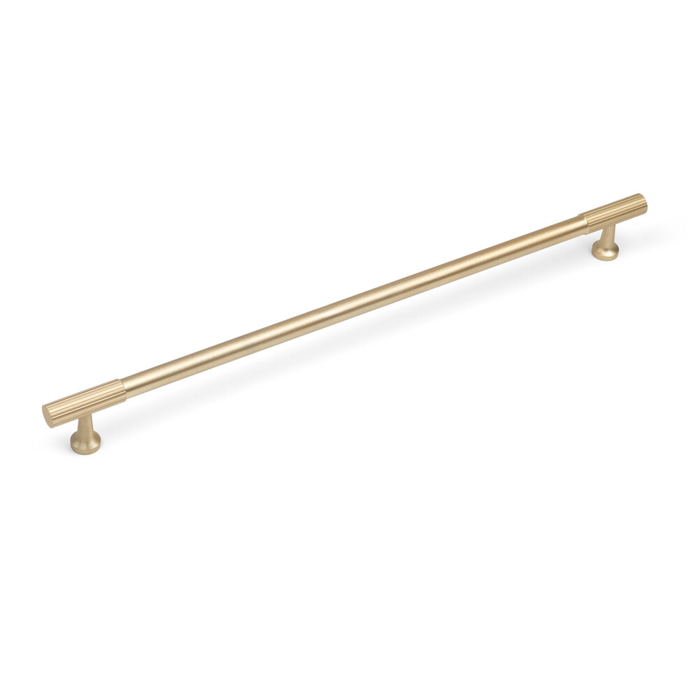 320Mm Brushed Brass Reeded T-Bar Cabinet Handle 5056767305877