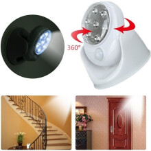 LED-Bewegungsmelderleuchte, 360 automatische Drehung, kabelloser Sicherheitssensor für Terrasse, Garten, Wand, Flur, Toilette