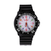 Akozon Sportarmbanduhr für Jungen und Mädchen, wasserdichte Quarz-Analog-Uhr für Kinder, Schwarz