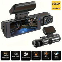 Auto-Dashcam mit 1440P+1080P-Videoaufzeichnung, 150-Weitwinkel-Doppelkamera, 3,16"-IPS-LCD-Bildschirm, 24-Stunden-Parkmodus