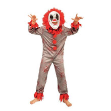 Gruseliges Clownskostüm für Kinder – Clown – Weißes Polyester – Halloween