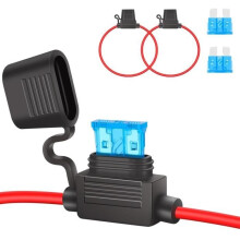 Standard-12-V-Inline-Sicherungshalter – 2er-Pack – 15 A – Schwarz – Kunststoff