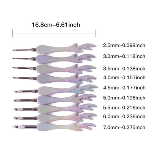 Ergonomic Acrylic Crochet Hook White Large Handle Comfortable 2
