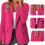 Women Long Sleeve Notched Lapel Button Work Office-apricot S 2