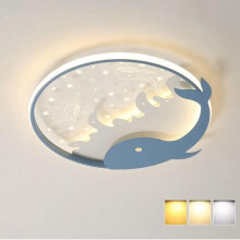 Plafonnier LED dauphin 28 W 40 cm avec 3 modes d'éclairage pour chambre d'enfant, salon ou bureau