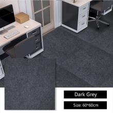 (Dark Grey, 60x60cm) 10pcs Polyester Self Adhesive Carpet Tiles