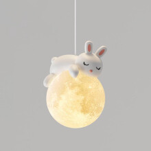 Suspension lumineuse pour enfants en forme de lune (lapin/ours polaire), ampoule G9, pour chambre de bébé/nurserie