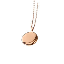 Halskette mit rundem Fotomedaillon aus Edelstahl Gold
