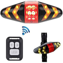 Fahrradrücklicht mit Blinkern, ultraheller LED, wiederaufladbar über USB, Sicherheitswarnung, Bremslichter