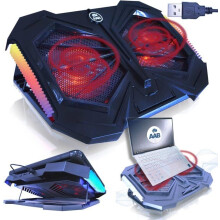 Mantis – RGB-Beleuchtung, Gaming-PC-Lüfter, Laptop-Kühler mit 2 Lüftern und roter LED-Hintergrundbeleuchtung, Ständer
