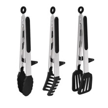 Set aus 3 Silikon-Spaghettizangen mit Lebensmittelhalter, Grillzange, Spaghettizange, Küchenzange, Zange