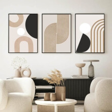 Minimalistische, abstrakte geometrische Wandbilder auf Leinwand, 50 x 70 cm (3 Stück), ungerahmt, für die Wohnzimmerdekoration