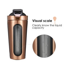 TEMPSA 700 ml Protein-Shaker-Wasserflasche mit auslaufsicherem Deckel, GOLD 700 ml