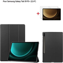 Tablet – Samsung – Galaxy Tab S9 FE Plus – PU-Lederhülle – Displayschutzfolie – Stoßfest