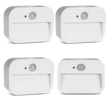 Maclean MCE363 LED-Treppenleuchten-Set mit Bewegungssensor, 4000K Farbtemperatur, 4 LEDs, 3-4m Reichweite, 4-teilig