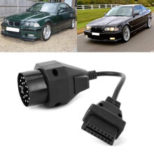 OBD2-Diagnoseadapterkabel – EJ.LIFE – 16-polig auf 20-polig – Kompatibel mit E36, E39, X5, Z3 – Schwarzes ABS
