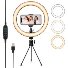 LED-Ringlicht mit Stativ, Selfie-Ringlichtstab für Video/Foto/YouTube, verstellbare Ringlampe mit 3 Beleuchtungsmodi