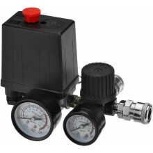 220V 0-180psi Luftkompressor Druckschalter Steuerventil Regler Manometer mit Schnellanschluss