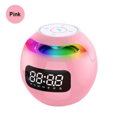 Digitales LED-Nachtlicht, TF/FM-Wecker, Bluetooth-Radio, Lautsprecher, Nachttisch, rosa