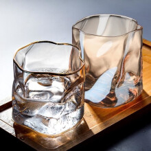 HURRISE Bourbonglas. Geformtes Whiskyglas, 2-teilig, 8,5 x 8,5 cm, 280 ml, Cocktailglas-Tischset