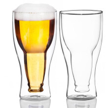 Bierglas - Inside Out - 2-teilig - Mundgeblasenes Glas - Spülmaschinenfest - Weiß