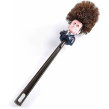 Toilettenbürsten-Reinigungsset mit humorvollem Emmanuel-Macron-Design – Schokoladenbraun (SUMOR5661)