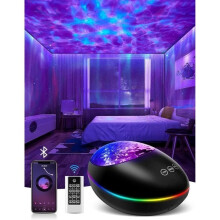 Mubarek Nordlicht-Aurora-Projektor, 3-in-1-Nachtlicht mit weißem Rauschen und Timer