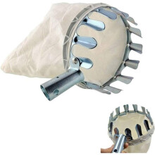 Obstpflücker, silberner Obstpflücker, ohne Teleskop-Metallgriff, Apfelpflücker, für Äpfel, Birnen, Orangen, Werkzeug