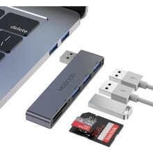USB-Hub, Multiport-USB-Adapter, 5-in-1-USB mit 1 x USB 3.0, 2 x USB 2.0, SD/TF-Kartenleser, kompatibel mit PC/Computer