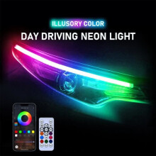 Autolichter – MOMOTOU – RGB-LED-Neon-Tagfahrlicht – Fernbedienung + App – Wasserdicht – 60 cm