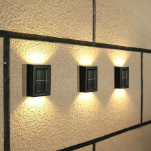 Puutarhavalot, 4 kpl:n sarja, aurinkokennokäyttöiset LED-seinävalaisimet, aurinkokennokäyttöiset puutarhaseinävalaisimet, IP65, LED pys