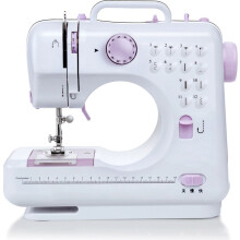 Máquina de costura doméstica elétrica, linha dupla, 12 padrões de pontos