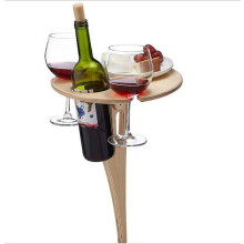 Suporte para vinhos dobrável para uso externo Welikera, mesa de camping em madeira