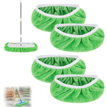 Conjunto de 4 panos reutilizáveis para esfregões Swiffer – panos para limpeza a seco e a úmido, universais para limpeza de pisos.