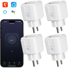 Wi-Fi-älypistokkeen pakkaus, sovellusohjattavat älypistokkeet, langattomat pistorasiat, älypistokkeet, maks. 3520,00 W, 16 A Wi-Fi-älyp