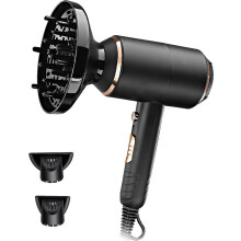 Haardroger met 3 diffusers, professionele ioniserende haardroger, 1700 watt, met 3 warmtestanden en 2 snelheden voor steil en krullend