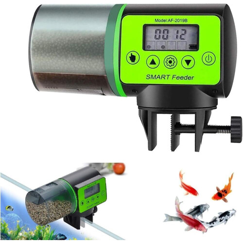 Fiskefôrautomat 200 ml for akvariefisk med digital timer