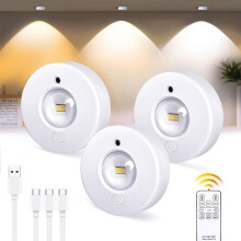 Zestaw 3 lampek kuchennych LED pod szafki, ładowanych przez USB, ściemnianych z 3 temperaturami barw, dotykowych i zdalnych, magnetyczn